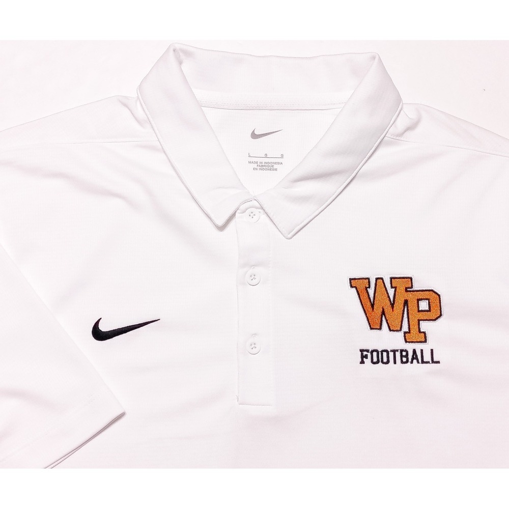 NIKE Winter Park High School Wildcats Football Polo Shirt‎ White Men's Large L